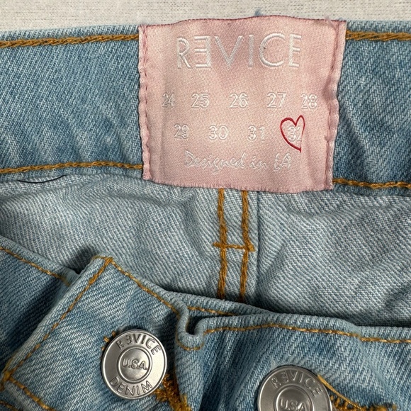 Revice Denim Wide Leg Baggy Jeans Womens Size 32 Light Blue High Rise - Picture 5 of 14